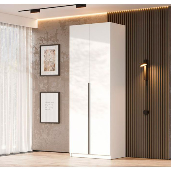 Шкаф Даиго двухстворчатый белый текстурный - фото 3