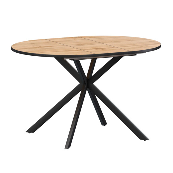 Стол раздвижной Грант 900+300, дуб вотан, черный муар - фото 1