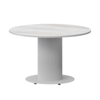 Настоящее фото товара Стол нераздвижной Римс, 1000мм, фрост, белый муар, произведённого компанией ChiedoCover