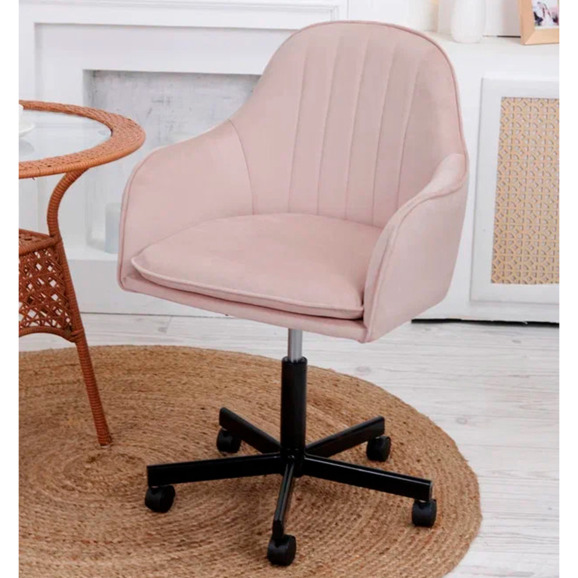 Кресло Сета, пятилучие, розовый, черный, велюр - фото 8