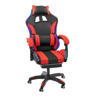 Настоящее фото товара Игровое геймерское кресло Alfa Pro Vision с RGB LED подсветкой, чёрный/ красный, произведённого компанией ChiedoCover