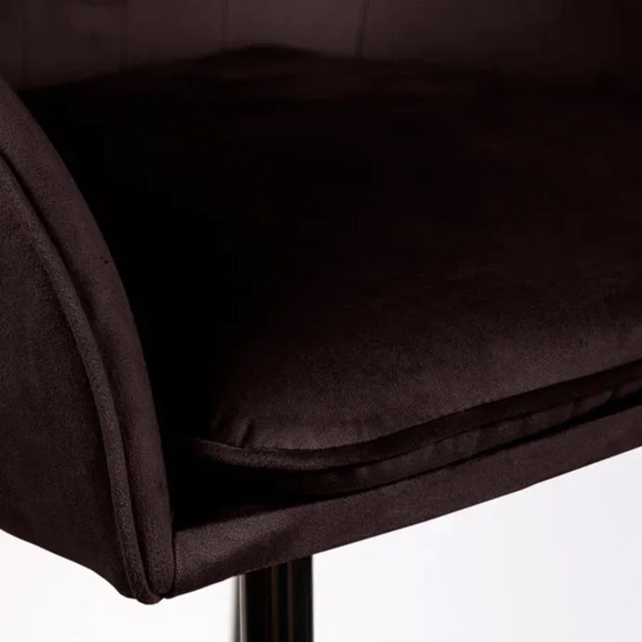 Кресло Сета, барные ножки, коричневый, черный, велюр - фото 10