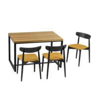 Настоящее фото товара Комплект мебели стол Лофт-4, 3 стула Роквелл, произведённого компанией ChiedoCover