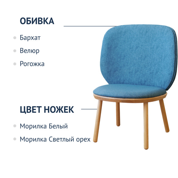 Стул Kuva, голубой - фото 5