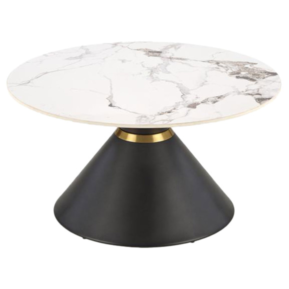 Стол журнальный Reverie , белый мрамор, черный Стол журнальный Reverie , белый мрамор, черный - фото 1