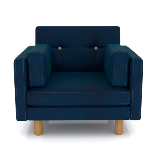 Кресло Варело, велюр синий - фото 2