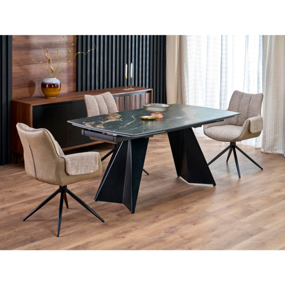 Стол обеденный Chevron, черный мрамор, черный - фото 3