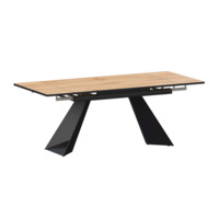 Настоящее фото товара Стол раздвижной Дуит 1200х800+300, дуб вотан, черный муар, произведённого компанией ChiedoCover