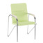 Настоящее фото товара Стул Самба, экокожа лайт грин, каркас хром, подлокотники бук, морилка белая, произведённого компанией ChiedoCover