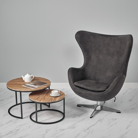Кресло Egg style chair, латте, экокожа - фото 5