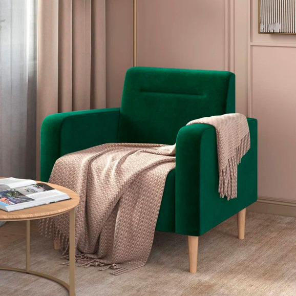 Кресло Папилла, велюр, зеленый - фото 5