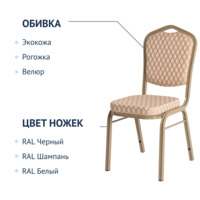 Фотография Стул Хит 25, жаккард вояж беж-золото, каркас шампань Фотография товара Стул Хит 25, жаккард вояж беж-золото, каркас шампань от компании ChiedoCover.