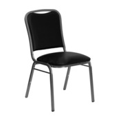 Фотография товара Стул Бостон 20мм - Лайт, антик серебро, кожзам черный от компании ChiedoCover.