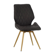 Фотография товара Стул мягкий поворотный, антрацит, экокожа, каркас металл, шампань от компании ChiedoCover.