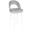 Стул Пиннате, барный, светло-серый, белый, велюр