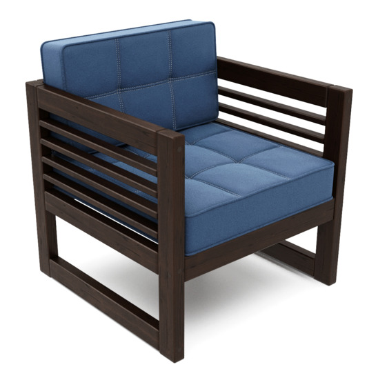 Кресло Вега венге, синее - фото 1