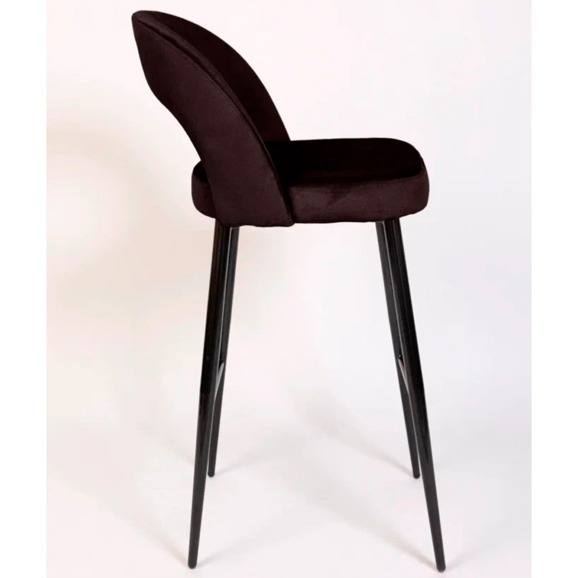 Стул Пиннате, барный, коричневый, черный, велюр - фото 3