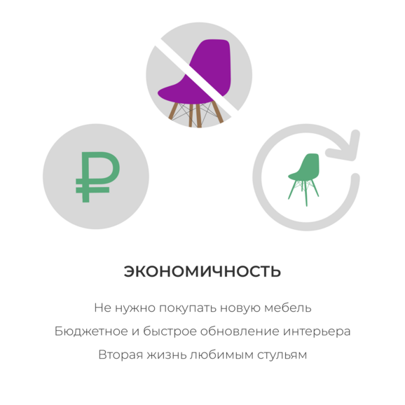 Чехол Е01 на стул Eames, уплотненный, велюр фиолетовый - фото 6