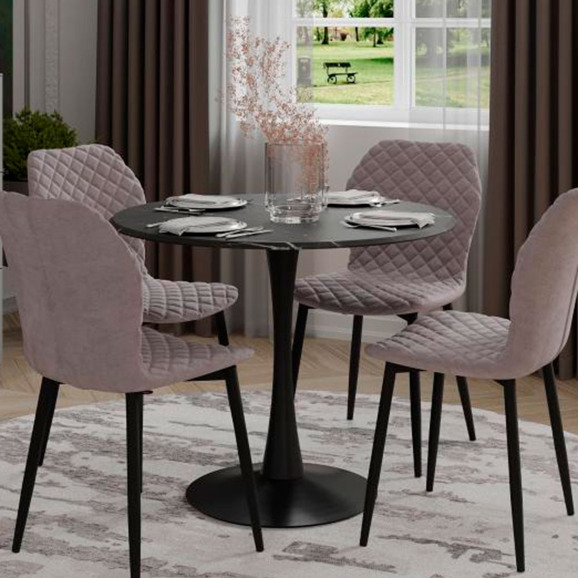 Тулип 90х73 мрамор черный / черный Тулип 90х73 мрамор черный / черный - фото 7