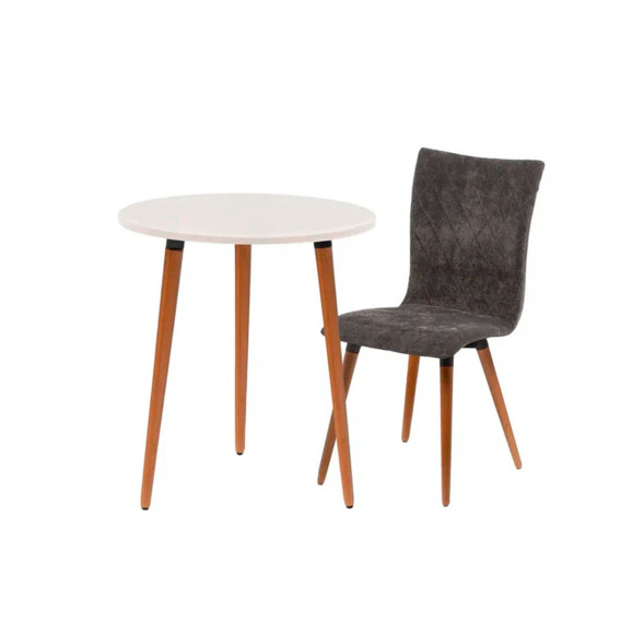 Стол круглый, белый/молочный - фото 3