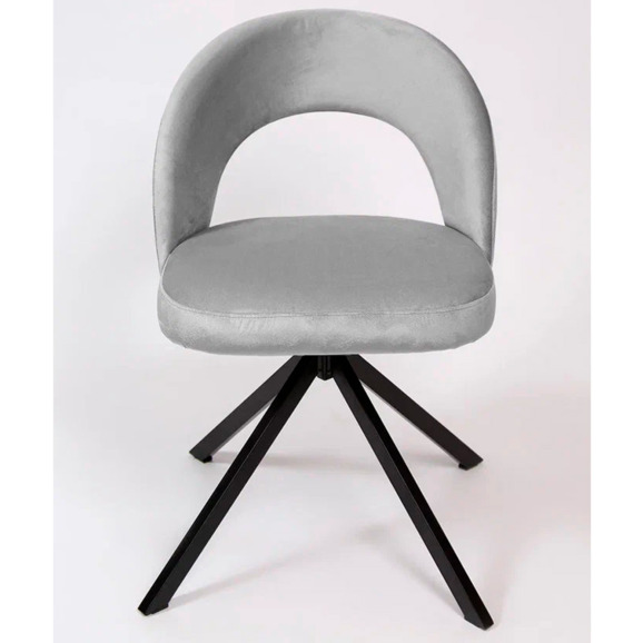 Стул Пиннате, пирамида, поворотный, серый, черный, велюр - фото 2