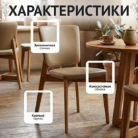 Фотография товара стул Сафир, бежевая экокожа от компании ChiedoCover.