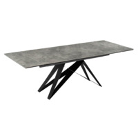 Настоящее фото товара Керамический стол Блэкберн 160(220)х89 серый мрамор baolai / черный, произведённого компанией ChiedoCover