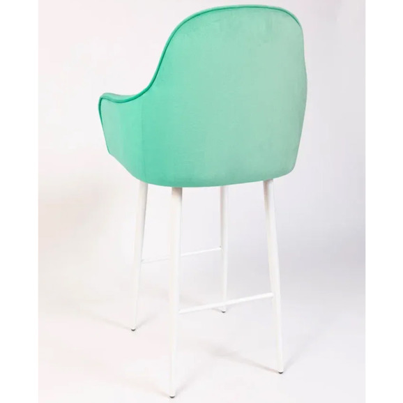 Кресло Сета, барные ножки, мятный, белый, велюр - фото 5