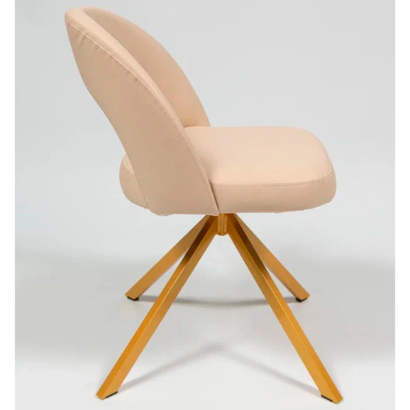 Стул Пиннате, пирамида, бежевый, золотой, кожа - фото 3