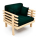 Кресло Стоун, Velvet лесной зеленый/ сосна