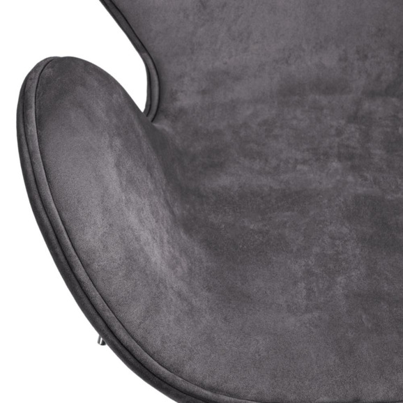 Кресло Swan style chair, тёмно-серый, искусственная замша - фото 5
