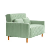 Настоящее фото товара Диван-кровать Митчел Лео 122, светло-зеленый, произведённого компанией ChiedoCover