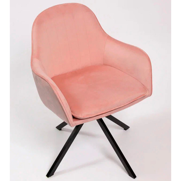 Кресло Сета, пирамида, поворотное основание, розовый, черный, велюр - фото 2