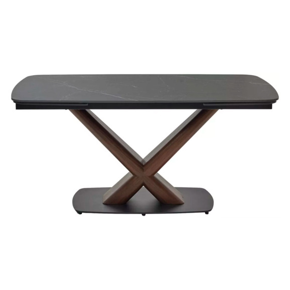 Стол Blanco 160, matt black marble solid ceramic, орех - фото 8