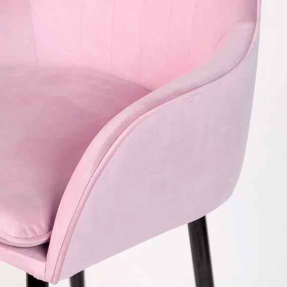 Кресло Сета, барные ножки, сиреневый, черный, велюр - фото 11