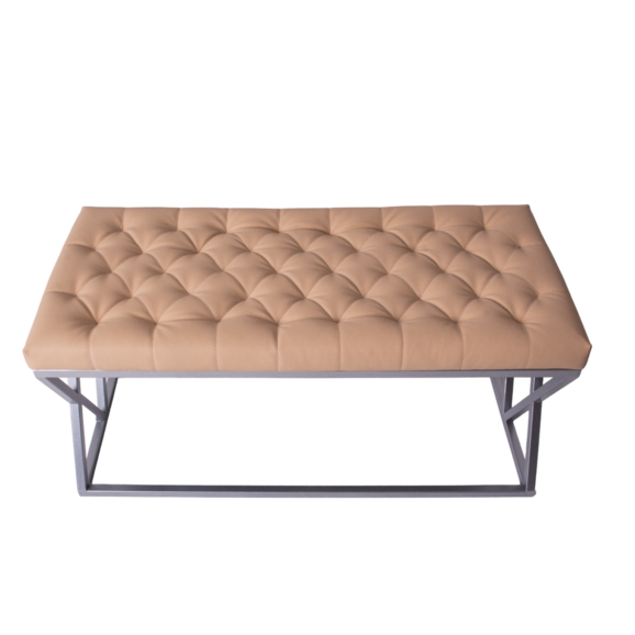 Банкетка Инсигния, экокожа Nitro Beige, каркас металл RAL серебро - фото 4