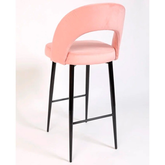 Стул Пиннате, барный, розовый, черный, велюр - фото 5