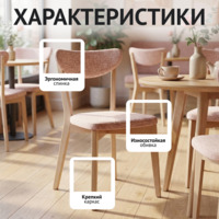 Фотография Стул Руби, шенилл шер роуз, морилка белая Фотография товара Стул Руби, шенилл шер роуз, морилка белая от компании ChiedoCover.