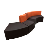 Настоящее фото товара Диван Дога четырехместный к.1, оранжево-шоколадный, произведённого компанией ChiedoCover