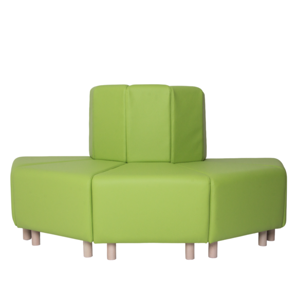 Диван Круг, экокожа Nitro Green, ножки бук морилка белая - фото 2