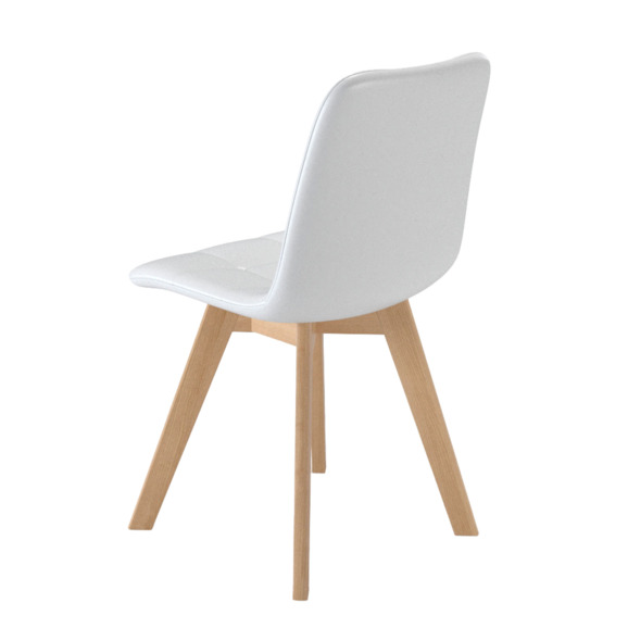 Стул К4, дуб натуральный, экокожа белая - фото 3