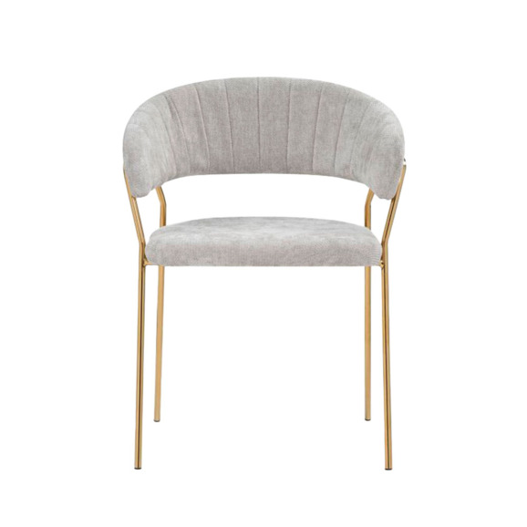 Стул на металлокаркасе Kamelia 1 light gray fabric / gold Стул на металлокаркасе Kamelia 1 light gray fabric / gold - фото 2