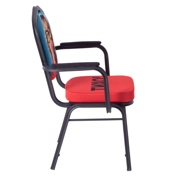 Стул Хит 25 с подлокотниками, каркас черный муар, с принтом Silence - фото 6