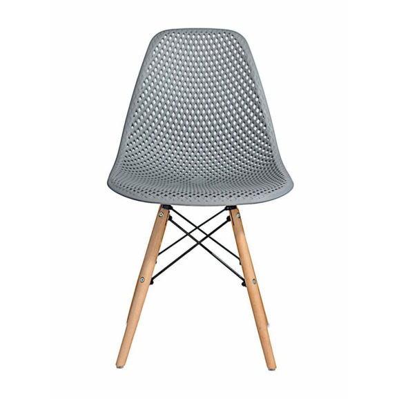 Стул пластиковый перфорированный Eames, бук, серый - фото 2