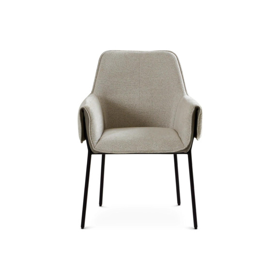 Стул Минотти, бежевый шенилл, экокожа, металл - фото 2