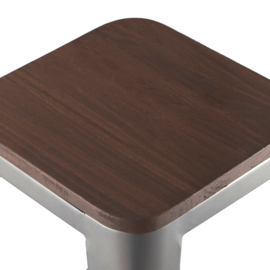 Стул Tolix Wood барный Серебристый матовый - фото 3