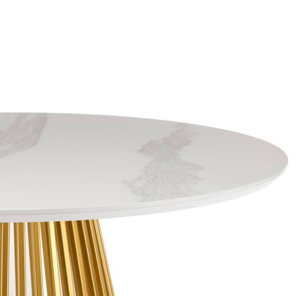 Керамический стол Нэнси 110 patagonoa bianco repose / золото - фото 4