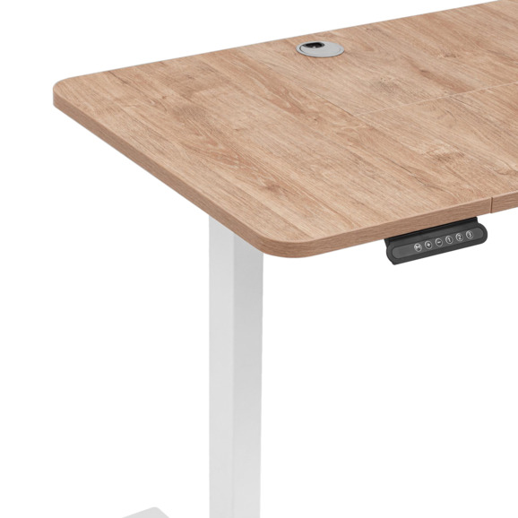 Стол с регулировкой высоты, белый, светлое дерево, 120*60 - фото 5