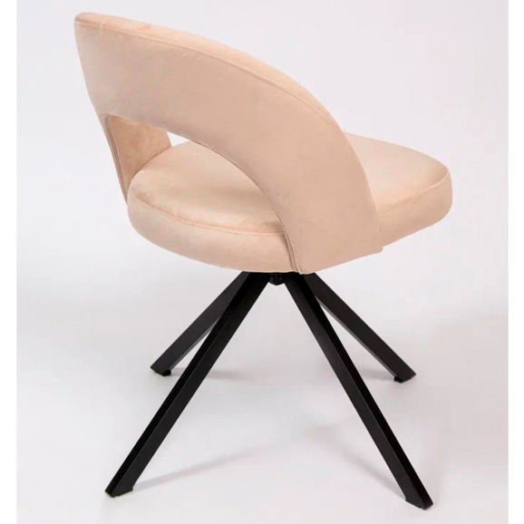 Стул Пиннате, пирамида, поворотный, бежевый, черный, велюр - фото 4