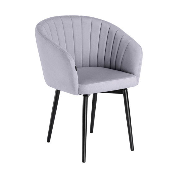 Стул Моншау, крутящийся, серый, черный каркас Стул Моншау, крутящийся, серый, черный каркас - фото 1